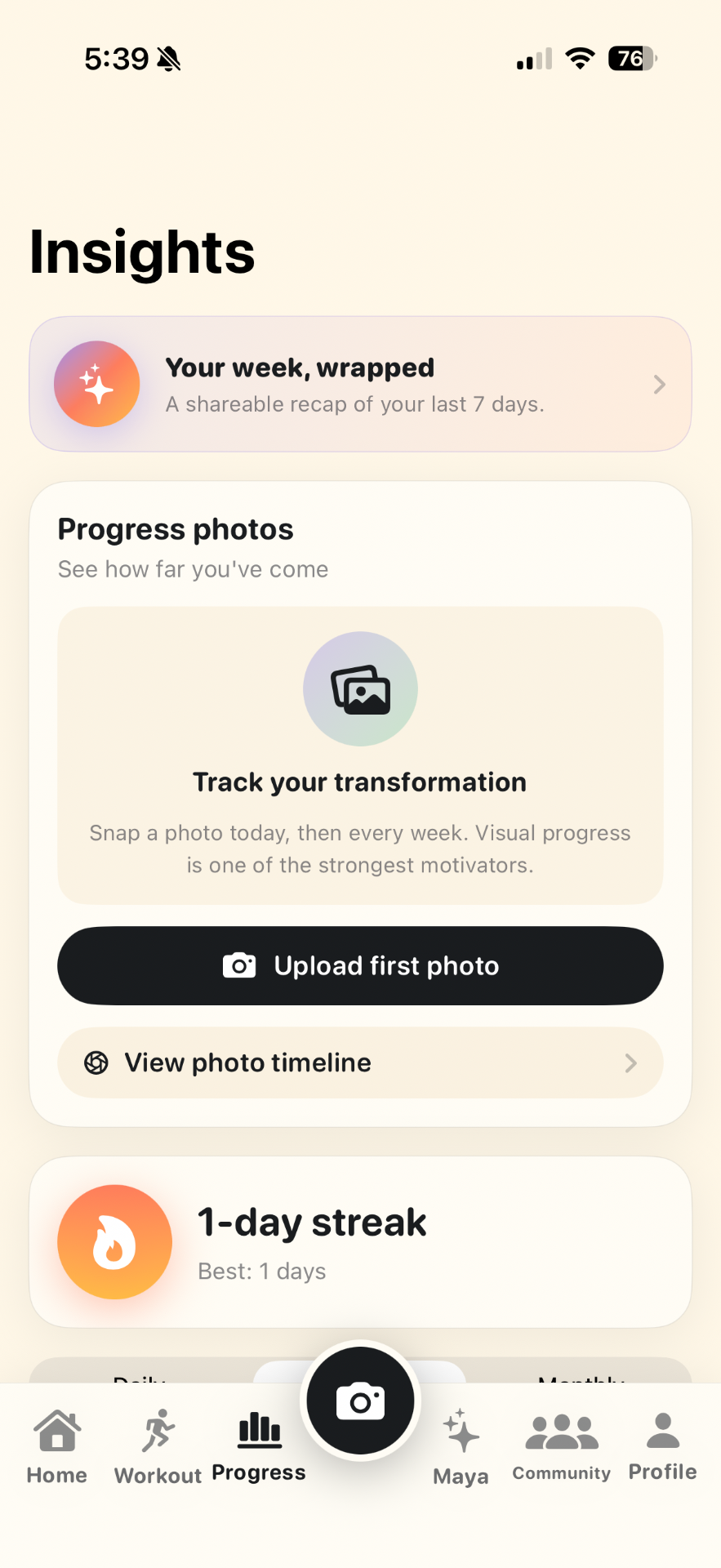 Insights screen